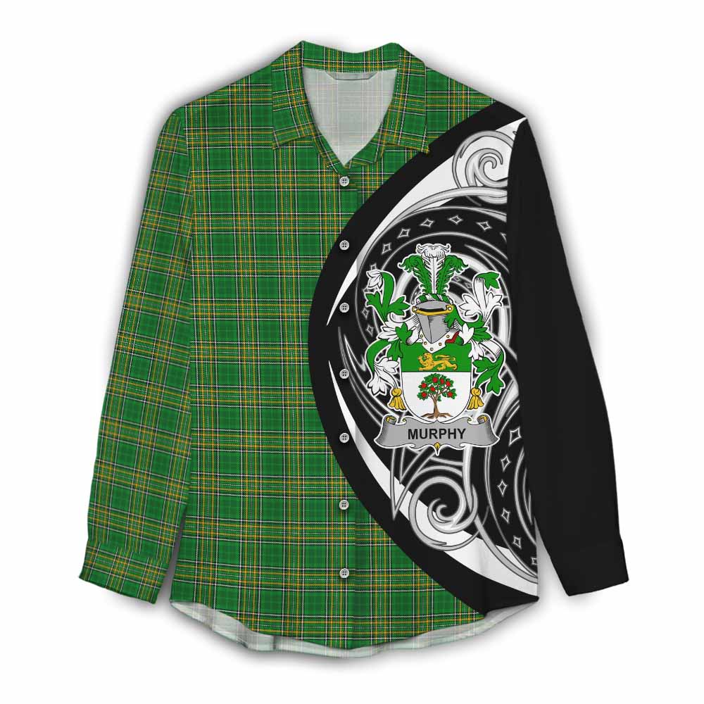 Tartan Vibes Clothing Murphy (Wexford) Irish Clan Women's Casual Shirt Celtic Circle Style