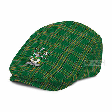 Murphy (Wexford) Irish Clan Tartan Jeff Cap, Tartan Flat Cap with Coat of Arm