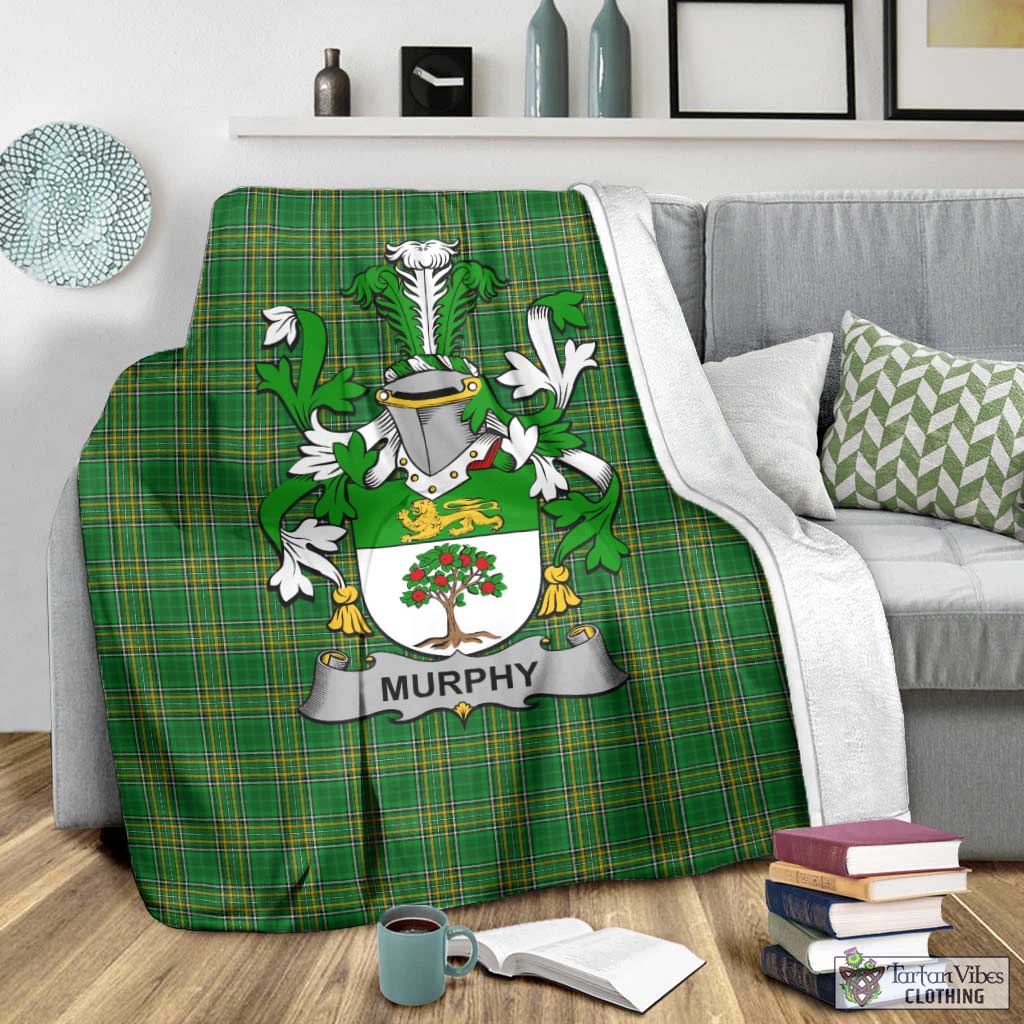 Murphy (Wexford) Irish Clan Tartan Blanket with Coat of Arms - Tartan Vibes Clothing