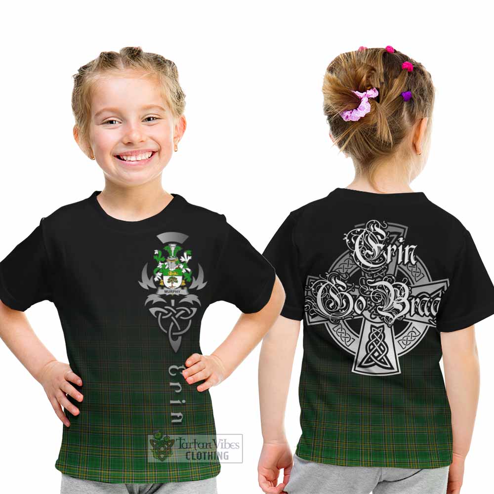 Tartan Vibes Clothing Murphy (Wexford) Irish Clan Kid T-Shirt with Coat of Arms Erin Go Bragh Celtic Inspired