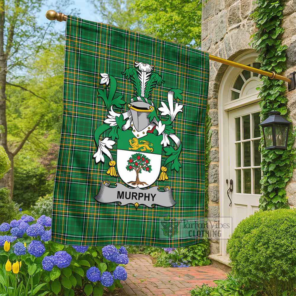 Murphy (Wexford) Irish Clan Tartan Flag with Coat of Arms