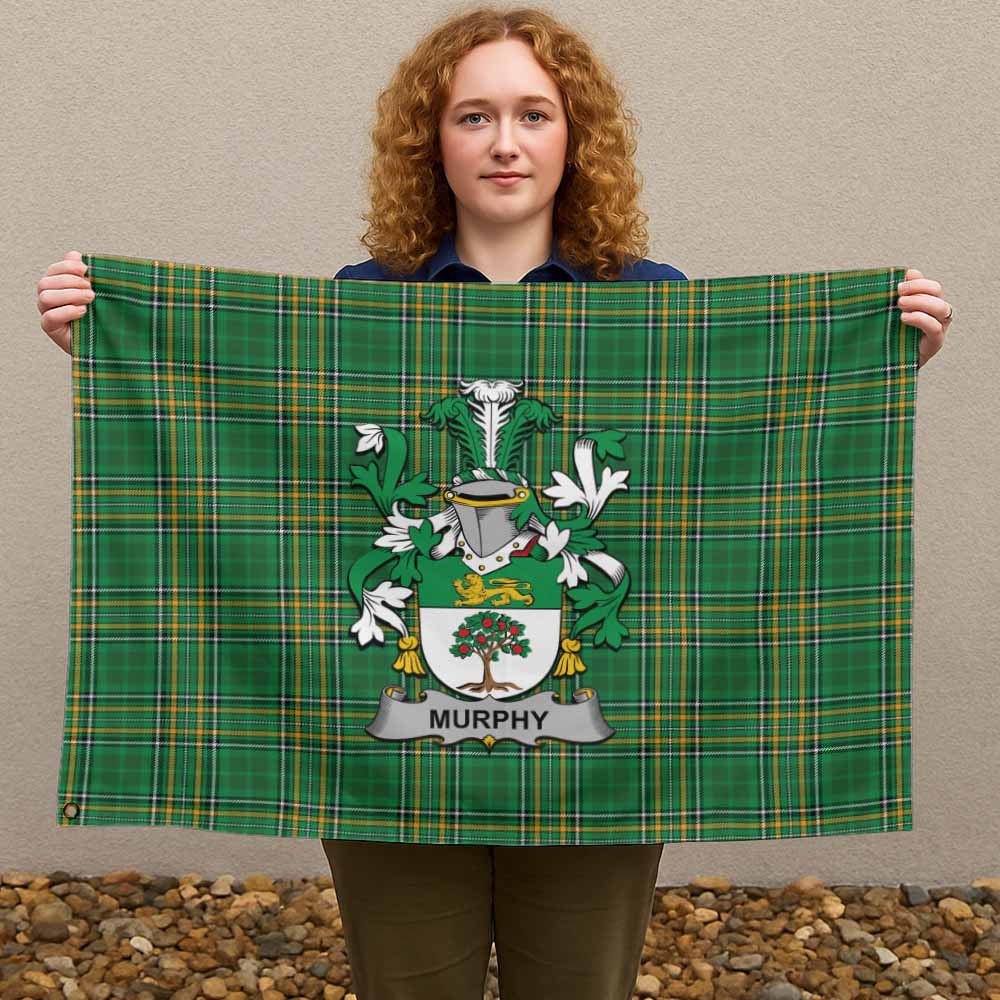 Tartan Vibes Clothing Murphy (Wexford) Irish Clan Tartan House Flag with Coat of Arms