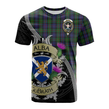 Murray Tartan Family Crest Cotton T-shirt Lion Rampant Royal Thistle Shield Celtic Inspired