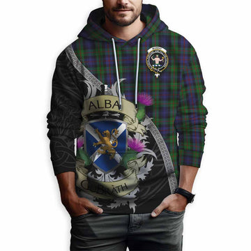Murray Tartan Family Crest Hoodie Lion Rampant Royal Thistle Shield Celtic Inspired