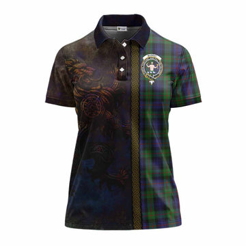 Tartan Vibes Clothing Murray Tartan Family Crest Women's Polo Shirt Alba Gu Brath Be Brave Lion Ancient Style