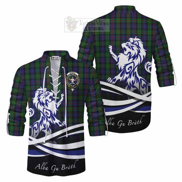 Tartan Vibes Clothing Murray Tartan Ghillie Kilt Shirt with Alba Gu Brath Regal Lion Emblem