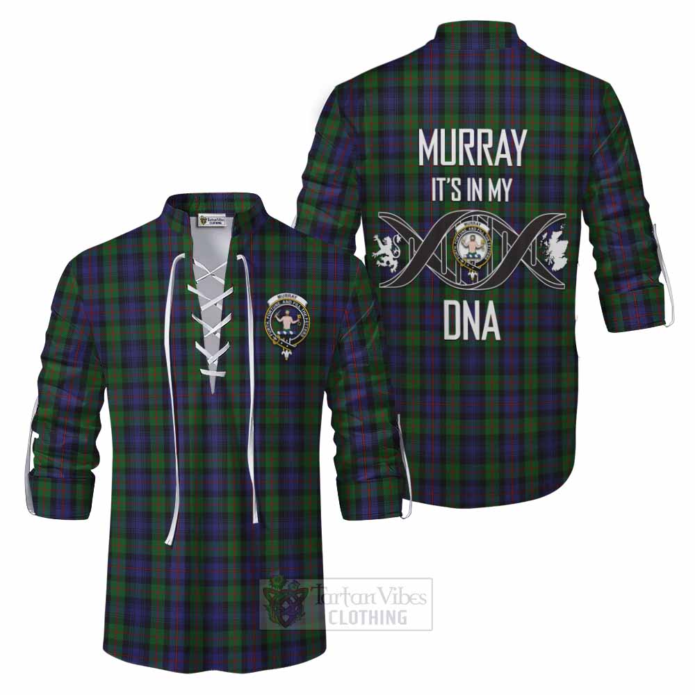 Tartan Vibes Clothing Murray Tartan Ghillie Kilt Shirt with Family Crest DNA In Me Style