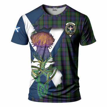 Murray Tartan Family Crest T-Shirt Scottish Thistle Celtic Inspired