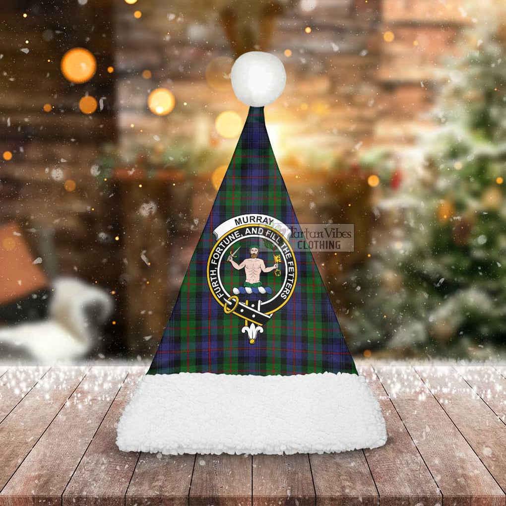 Tartan Vibes Clothing Murray Tartan Christmas Santa Hats with Family Crest