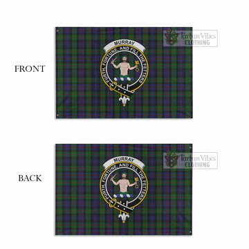Murray Tartan House Flag with Family Crest