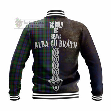 Murray Tartan Family Crest Baseball Jacket Alba Gu Brath Be Brave Lion Ancient Style
