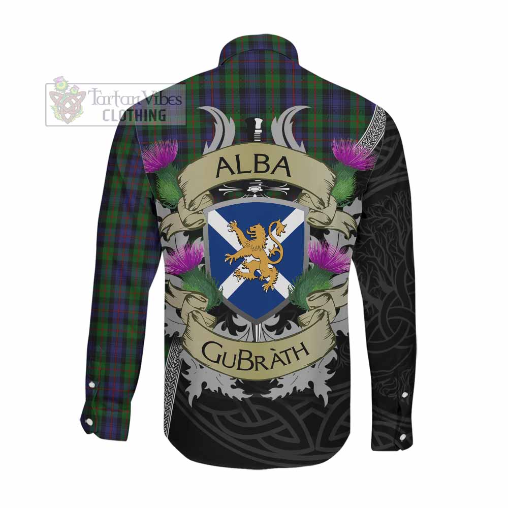 Tartan Vibes Clothing Murray Tartan Family Crest Long Sleeve Button Shirt Lion Rampant Royal Thistle Shield Celtic Inspired