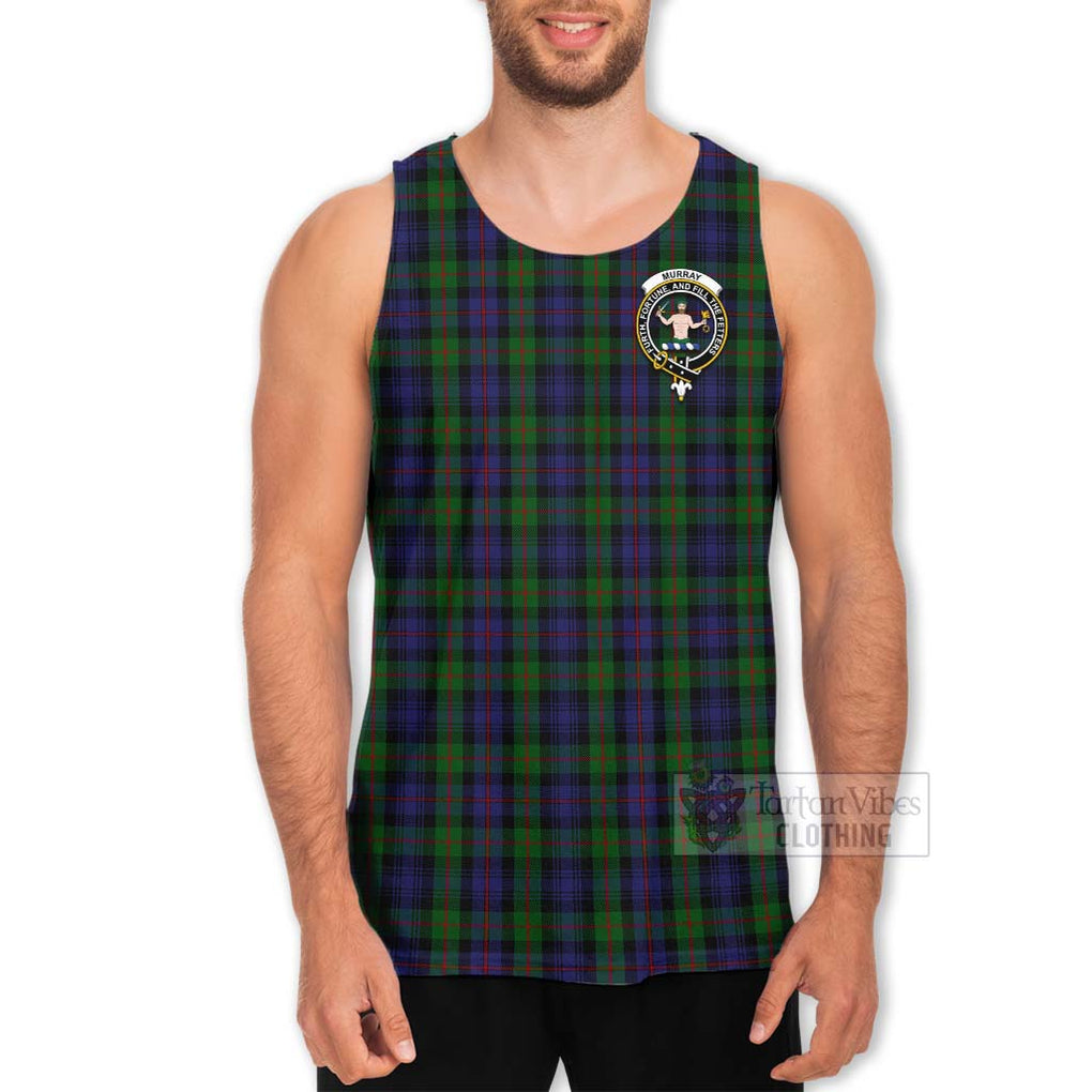 Tartan Vibes Clothing Murray Tartan Men's Tank Top with Family Crest Celtic Skull Style