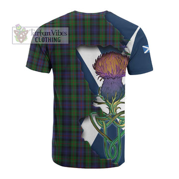 Murray Tartan Family Crest Cotton T-shirt Scottish Thistle Celtic Inspired
