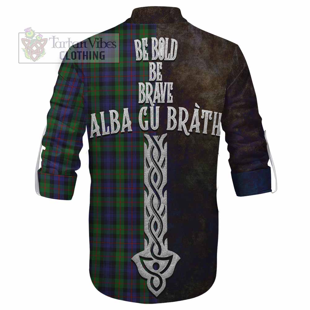 Tartan Vibes Clothing Murray Tartan Family Crest Ghillie Kilt Shirt Alba Gu Brath Be Brave Lion Ancient Style