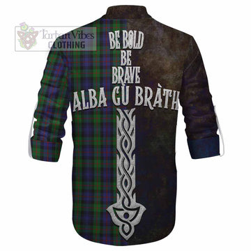 Murray Tartan Family Crest Ghillie Kilt Shirt Alba Gu Brath Be Brave Lion Ancient Style