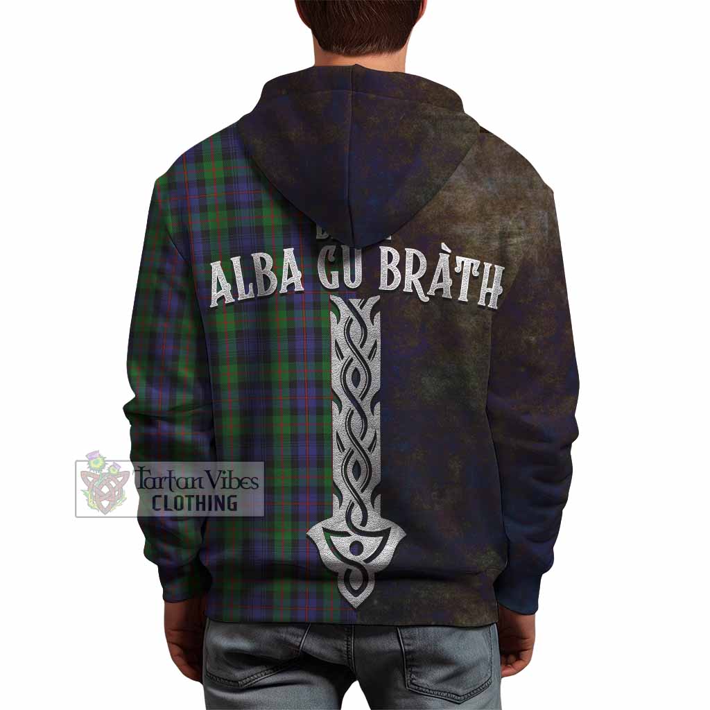 Tartan Vibes Clothing Murray Tartan Family Crest Hoodie Alba Gu Brath Be Brave Lion Ancient Style