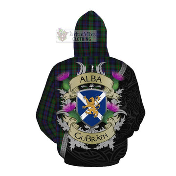 Murray Tartan Family Crest Cotton Hoodie Lion Rampant Royal Thistle Shield Celtic Inspired