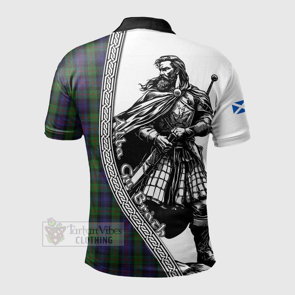 Tartan Vibes Clothing Murray Tartan Clan Crest Polo Shirt with Highlander Warrior Celtic Style