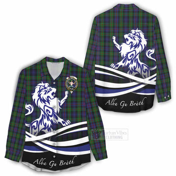 Murray Tartan Women's Casual Shirt with Alba Gu Brath Regal Lion Emblem