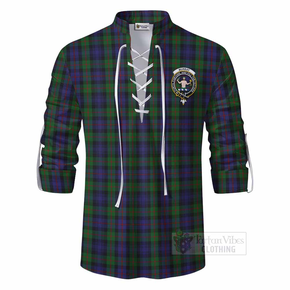 Tartan Vibes Clothing Murray Tartan Ghillie Kilt Shirt with Family Crest DNA In Me Style