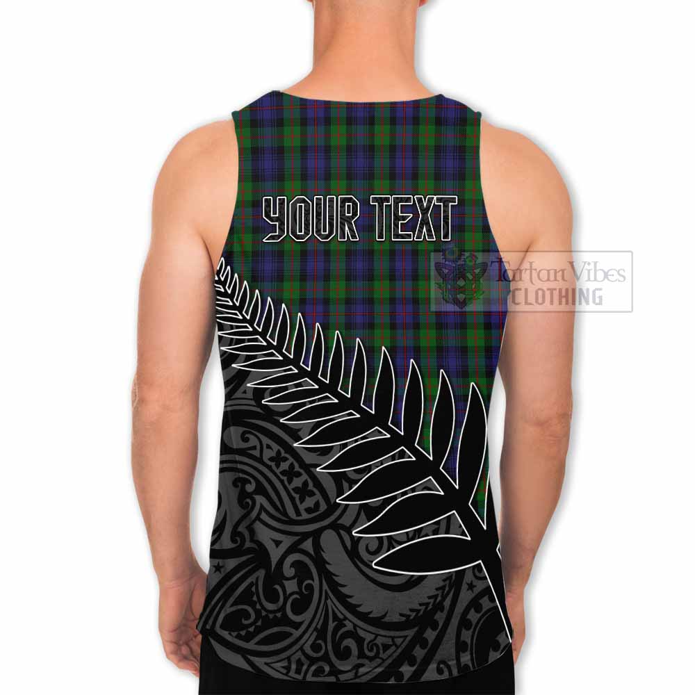Tartan Vibes Clothing Murray Crest Tartan Men's Tank Top with New Zealand Silver Fern Half Style