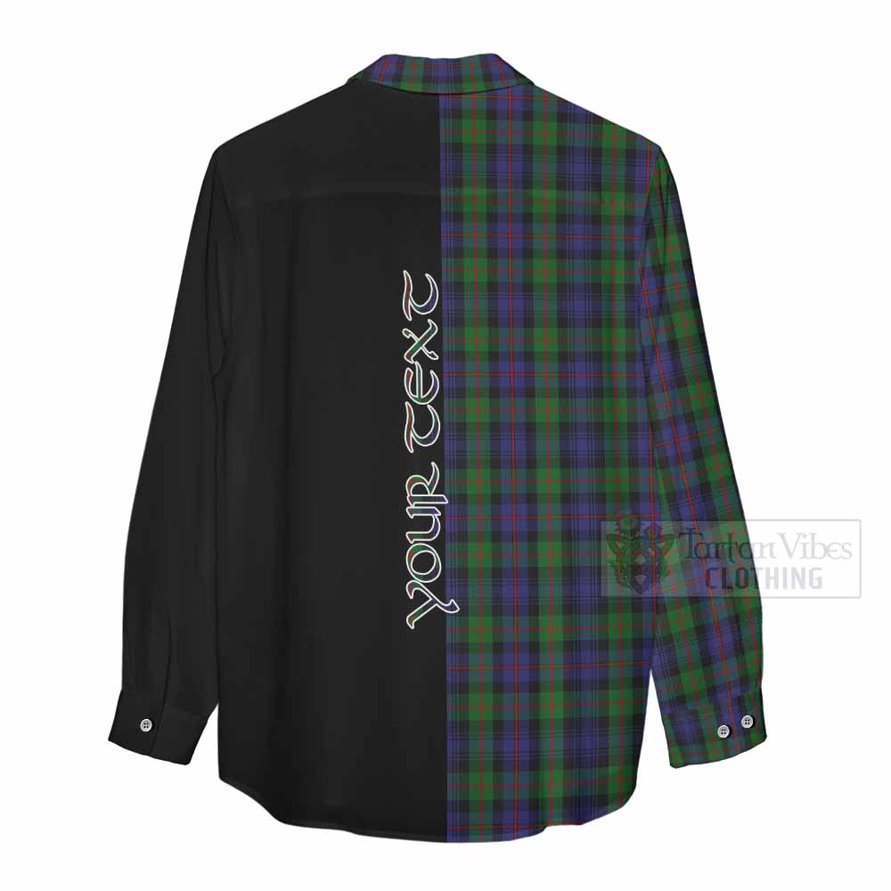 Tartan Vibes Clothing Murray Tartan Women's Casual Shirt with Family Crest and Half Of Me Style