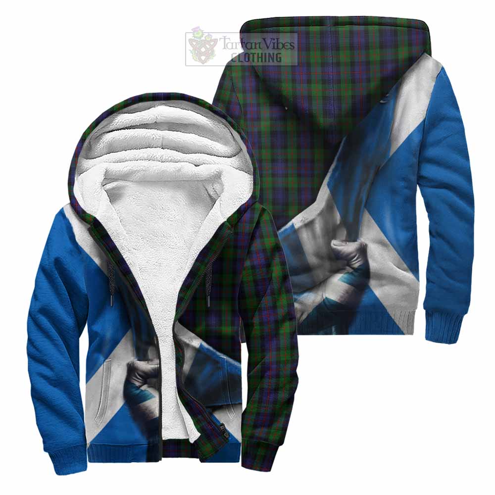 Tartan Vibes Clothing Murray Tartan Sherpa Hoodie with Family Crest Scotland Patriotic Style