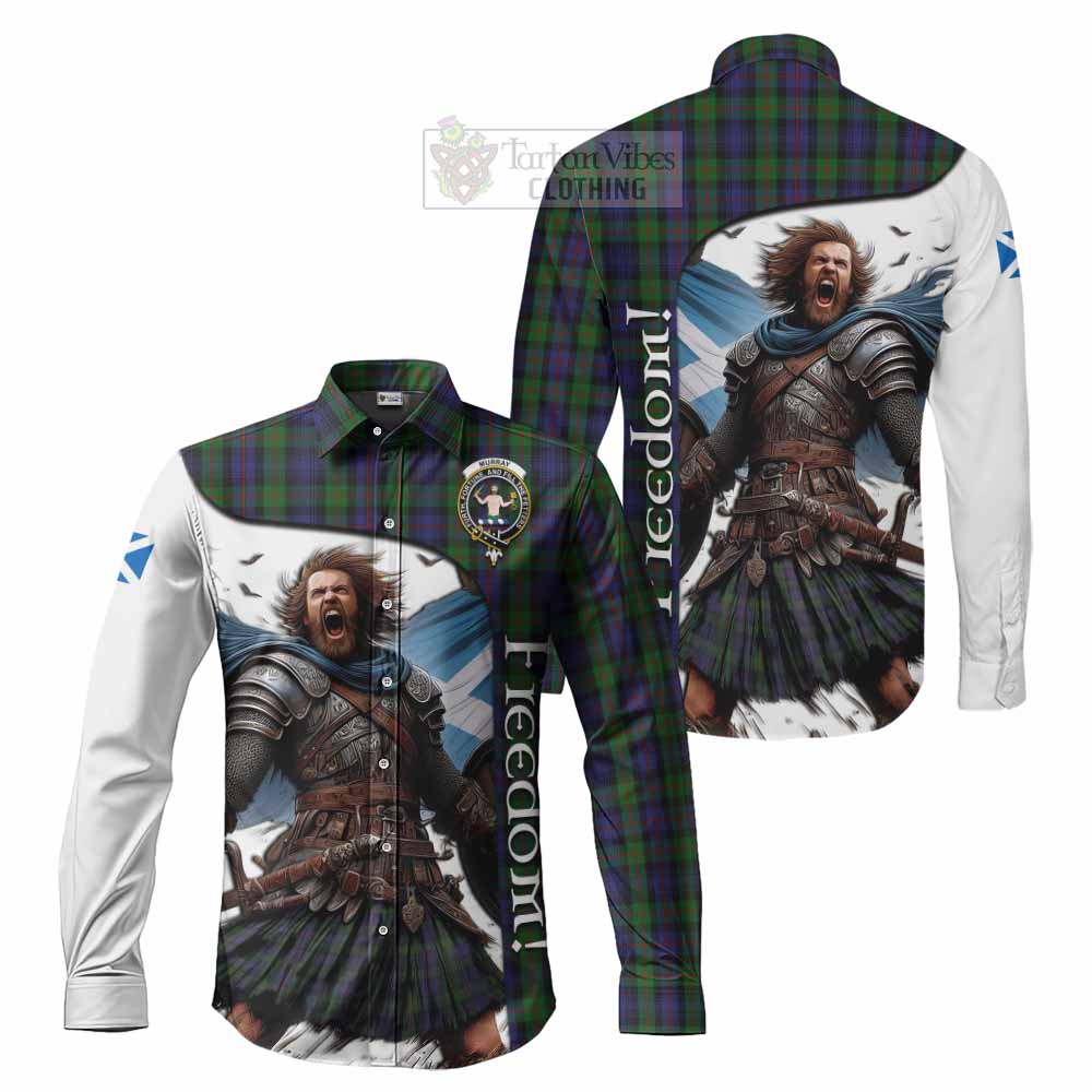 Tartan Vibes Clothing Murray Crest Tartan Long Sleeve Button Shirt Inspired by the Freedom of Scottish Warrior