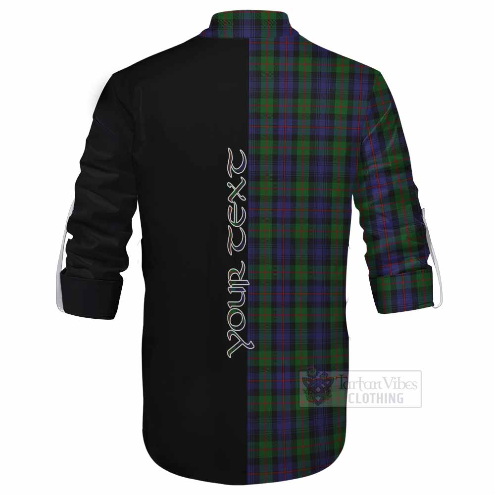 Tartan Vibes Clothing Murray Tartan Ghillie Kilt Shirt with Family Crest and Half Of Me Style