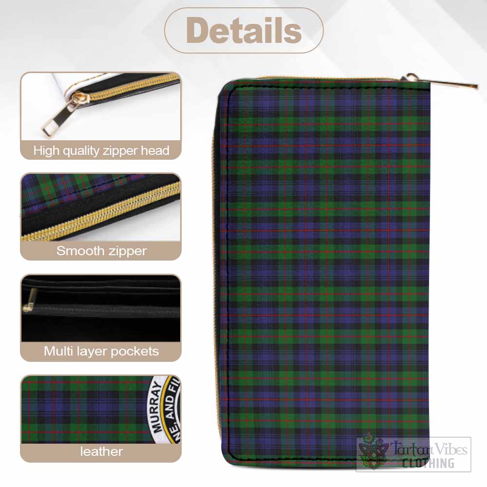 Tartan Vibes Clothing Murray Tartan Women's Leather Wallet with Family Crest