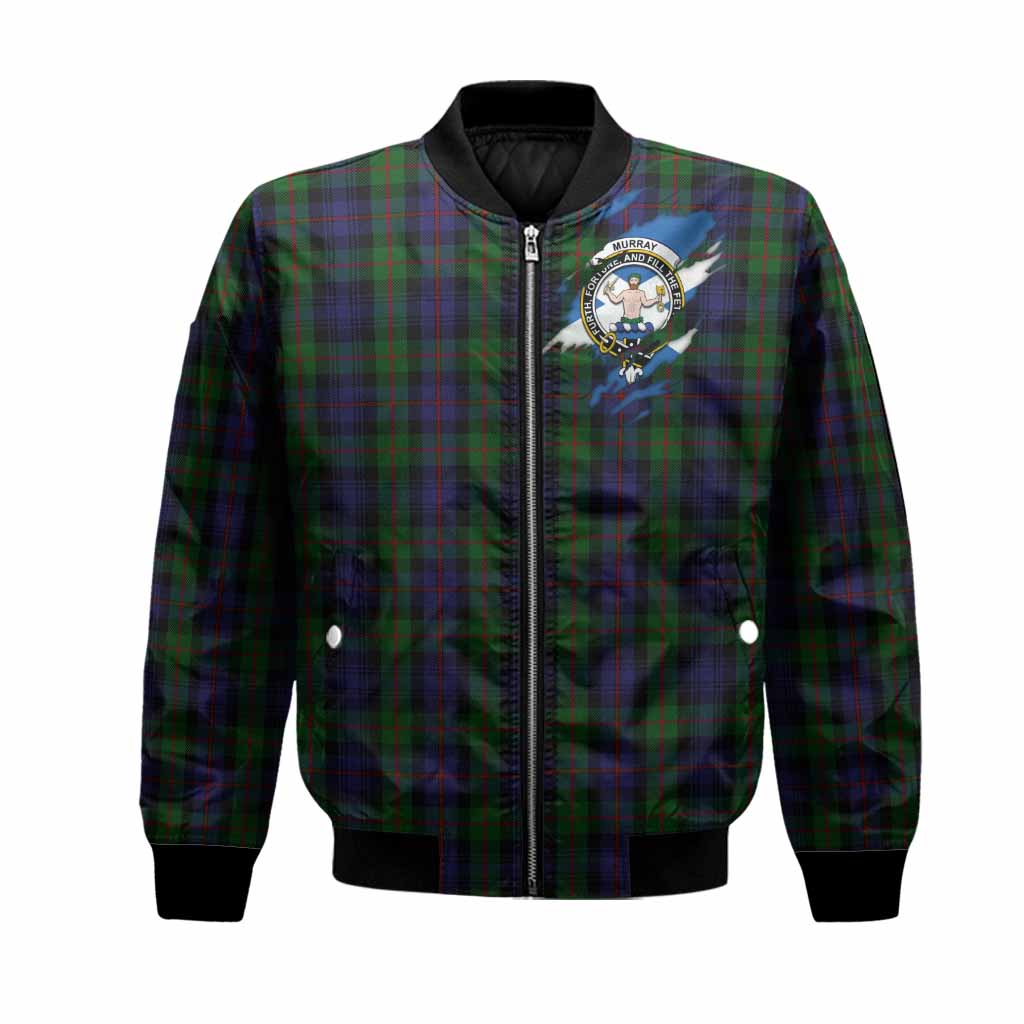 Murray Clan Crest In Me Tartan Bomber Jacket Scotland Flag Style