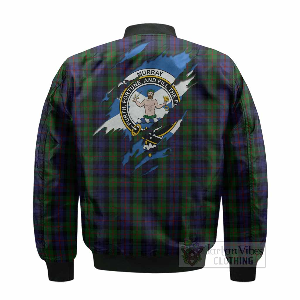 Murray Clan Crest In Me Tartan Bomber Jacket Scotland Flag Style