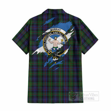 Murray Clan Crest In Me Tartan Cotton Hawaiian Shirt Scotland Flag Style
