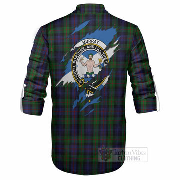 Murray Clan Crest In Me Tartan Ghillie Shirt Scotland Flag Style