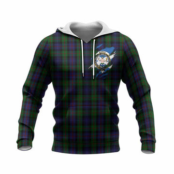 Murray Clan Crest In Me Tartan Knitted Hoodie Scotland Flag Style