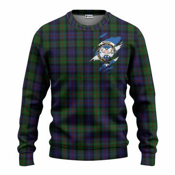 Murray Clan Crest In Me Tartan Knitted Sweater Scotland Flag Style