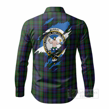 Murray Clan Crest In Me Tartan Long Sleeve Button Shirts Scotland Flag Style