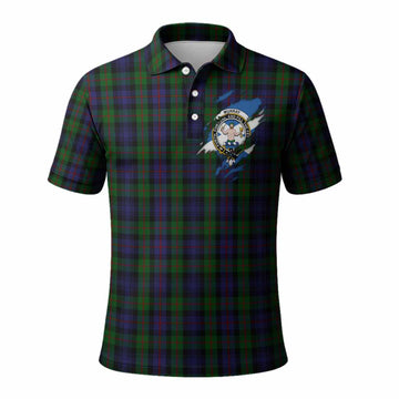 Murray Clan Crest In Me Tartan Polo Shirt Scotland Flag Style