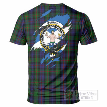 Murray Clan Crest In Me Tartan T-Shirt Scotland Flag Style