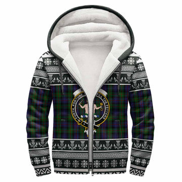 Murray Clan Tartan Christmas Fleece Hoodie with Family Crest