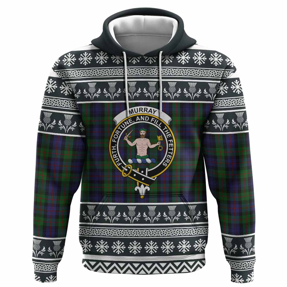 Murray Clan Tartan Christmas Hoodie with Family Crest - Tartan Vibes Clothing