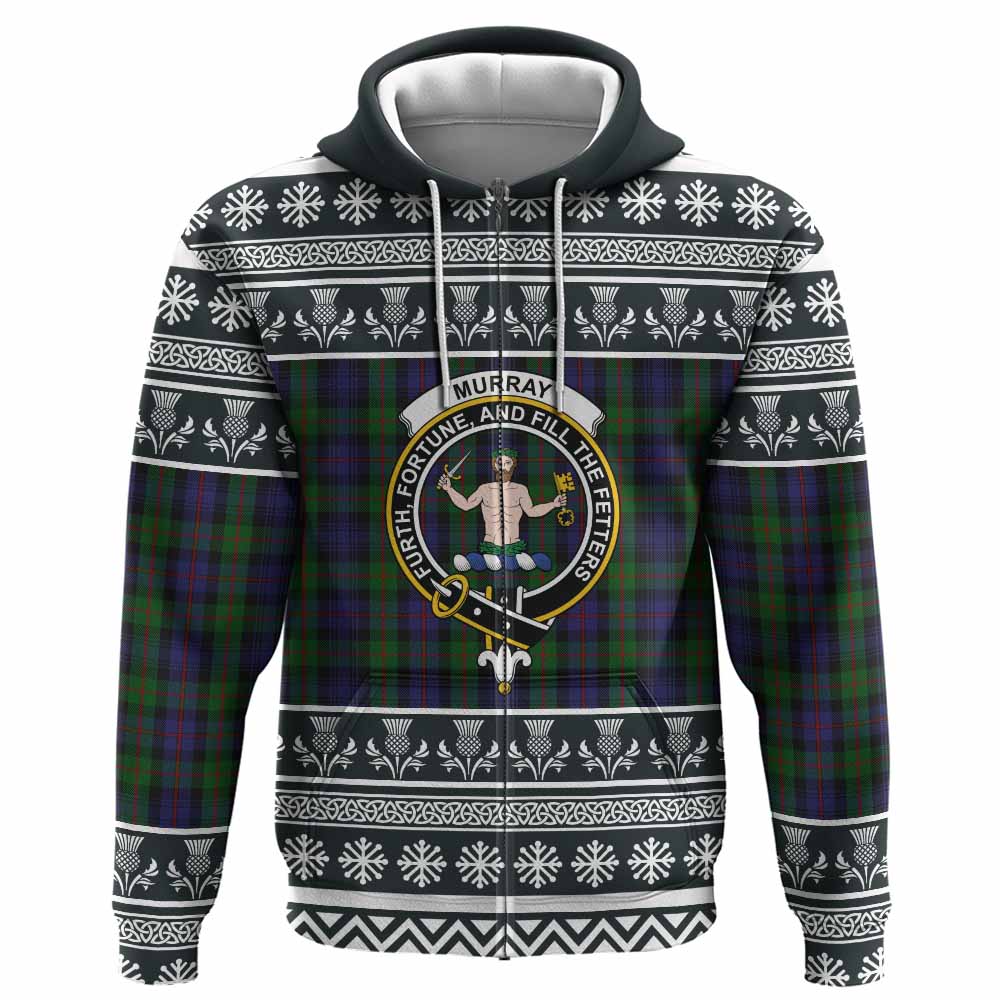 Murray Clan Tartan Christmas Hoodie with Family Crest - Tartan Vibes Clothing