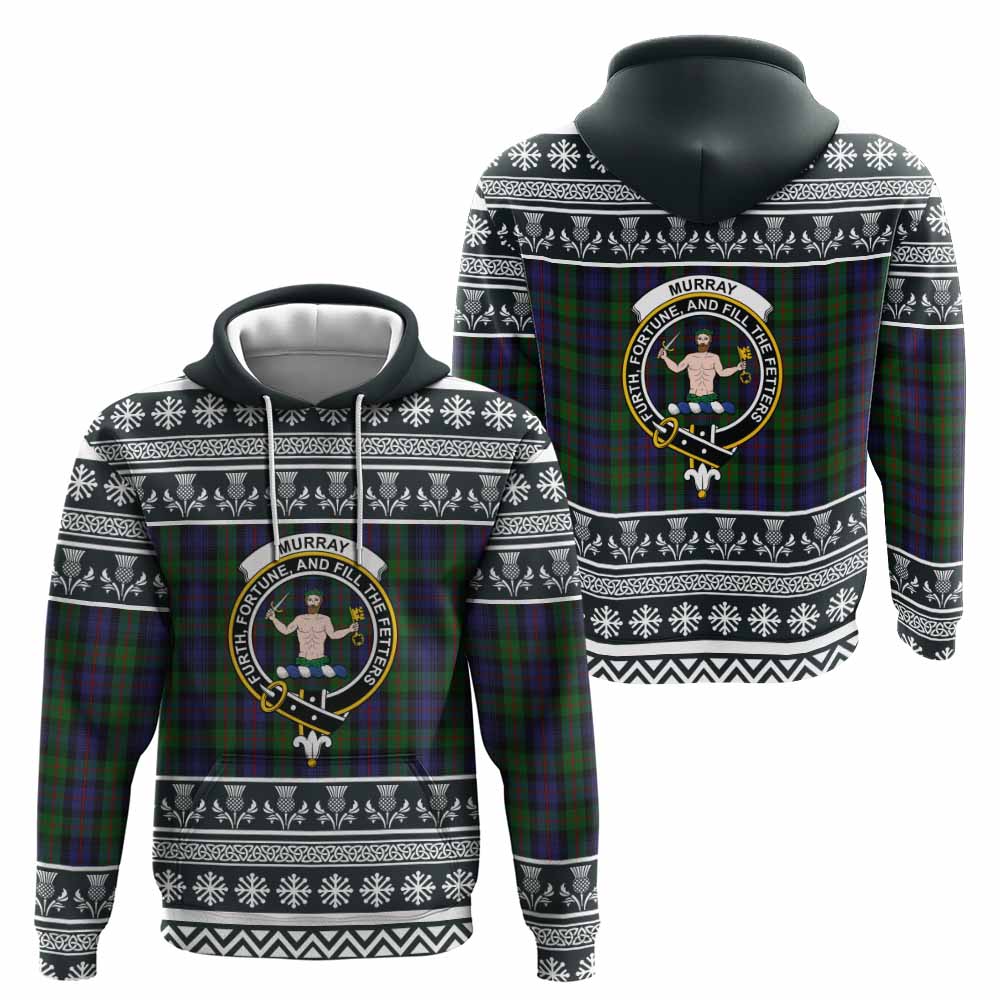 Murray Clan Tartan Christmas Hoodie with Family Crest - Tartan Vibes Clothing