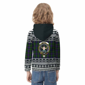 Murray Clan Tartan Christmas Kid Hoodie with Family Crest