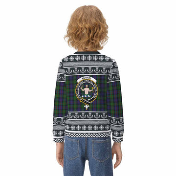 Murray Clan Tartan Christmas Kid Ugly Sweatshirt with Family Crest