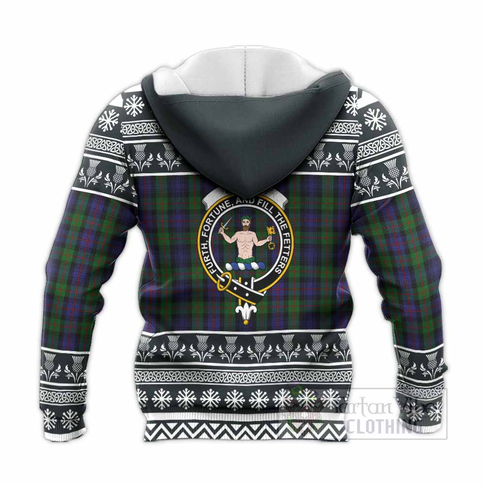 Murray Clan Tartan Christmas Knitted Hoodie with Family Crest - Tartan Vibes Clothing