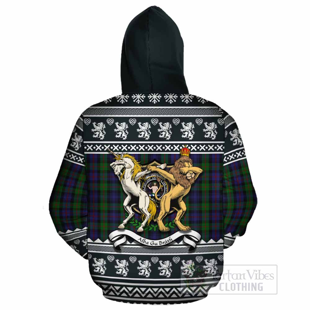 Murray Clan Tartan Crest Christmas Cotton Hoodie Coat of Arms Funny Style - Tartan Vibes Clothing