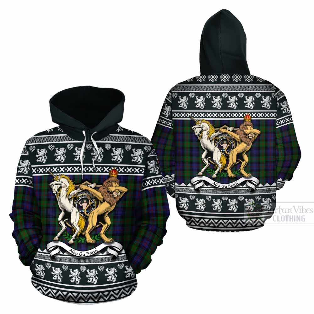 Murray Clan Tartan Crest Christmas Cotton Hoodie Coat of Arms Funny Style - Tartan Vibes Clothing