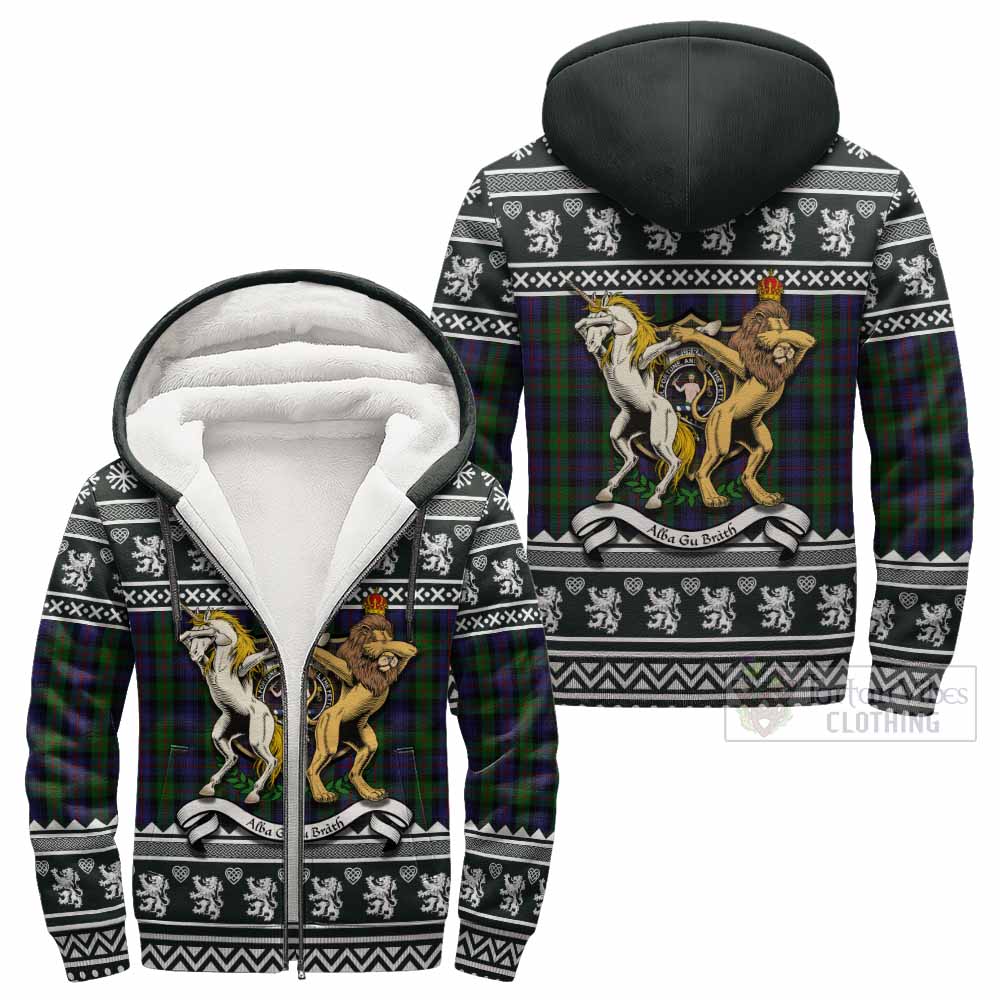 Murray Clan Tartan Crest Christmas Fleece Hoodie Coat of Arms Funny Style - Tartan Vibes Clothing